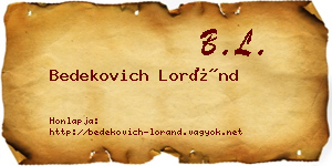 Bedekovich Loránd névjegykártya